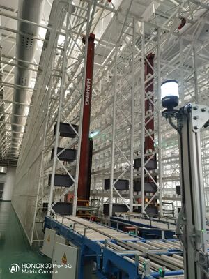 Laser Barcode Dual Pallet Stacker Positioning System 1mm Repeatable Electric Stacker Crane